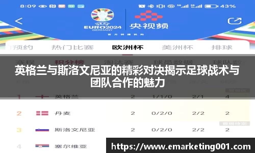 英格兰与斯洛文尼亚的精彩对决揭示足球战术与团队合作的魅力